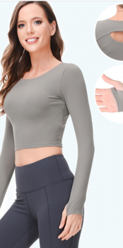 long sleeve crop top for sports wear