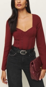 long sleeve corset top