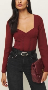 long sleeve corset top