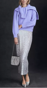 Sequin Column Midi Skirt